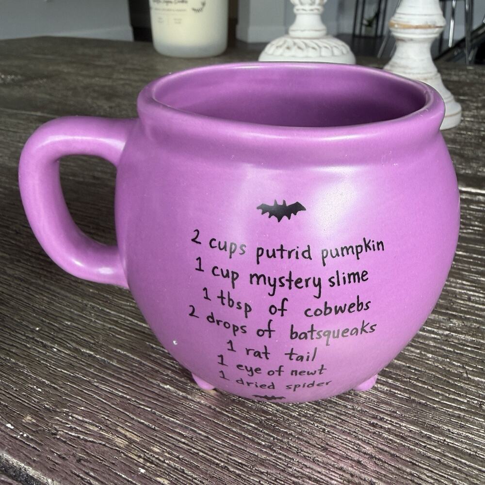 Rae Dunn Hocus Pocus Teapot & Witch’s Brew Mug 2 Pc Set Halloween Purple - Picture 8 of 14